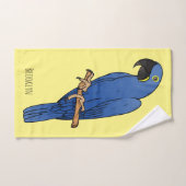 Hyacinth macaw bird cartoon illustraties bad handdoek (Handdoek)