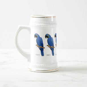 Hyacinth macaw bird cartoon illustraties bierpul