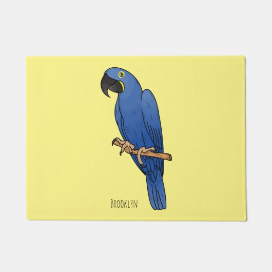 Hyacinth macaw bird cartoon illustraties deurmat (Voorkant)