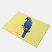 Hyacinth macaw bird cartoon illustraties deurmat (Schuin)