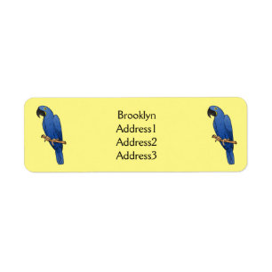 Hyacinth macaw bird cartoon illustraties etiket