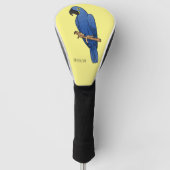 Hyacinth macaw bird cartoon illustraties golfheadcover (Voorkant)