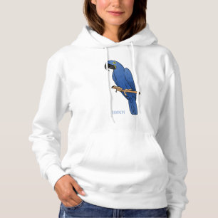 Hyacinth macaw bird cartoon illustraties hoodie