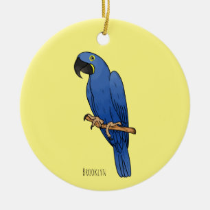 Hyacinth macaw bird cartoon illustraties keramisch ornament