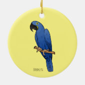 Hyacinth macaw bird cartoon illustraties keramisch ornament (Achterkant)