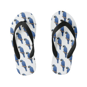 Hyacinth macaw bird cartoon illustraties kinder teenslippers