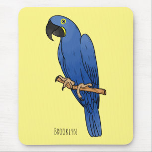 Hyacinth macaw bird cartoon illustraties muismat
