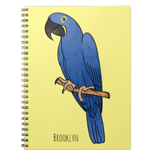 Hyacinth macaw bird cartoon illustraties notitieboek