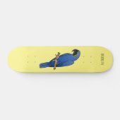 Hyacinth macaw bird cartoon illustraties persoonlijk skateboard (Horizontaal)