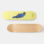 Hyacinth macaw bird cartoon illustraties persoonlijk skateboard (Horizontaal)