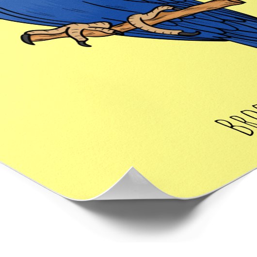 Hyacinth macaw bird cartoon illustraties poster (Hoek)