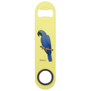 Hyacinth macaw bird cartoon illustraties speed flessenopener