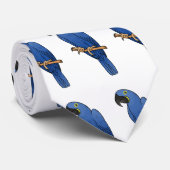 Hyacinth macaw bird cartoon illustraties stropdas (Opgerold)