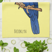 Hyacinth macaw bird cartoon illustraties theedoek (Gevouwen)