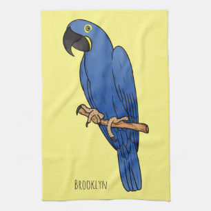 Hyacinth macaw bird cartoon illustraties theedoek