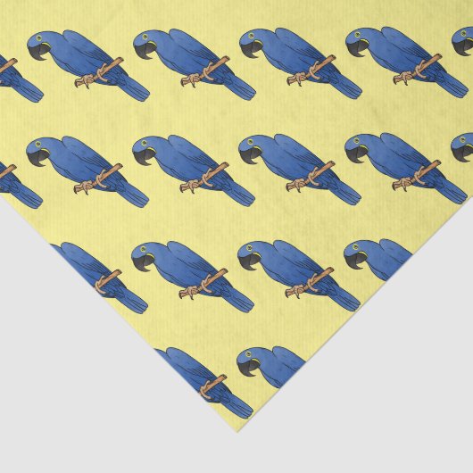 Hyacinth macaw bird cartoon illustraties tissuepapier (Detail)
