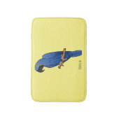Hyacinth macaw bird cartoon illustration badmat (Voorkant Verticaal)