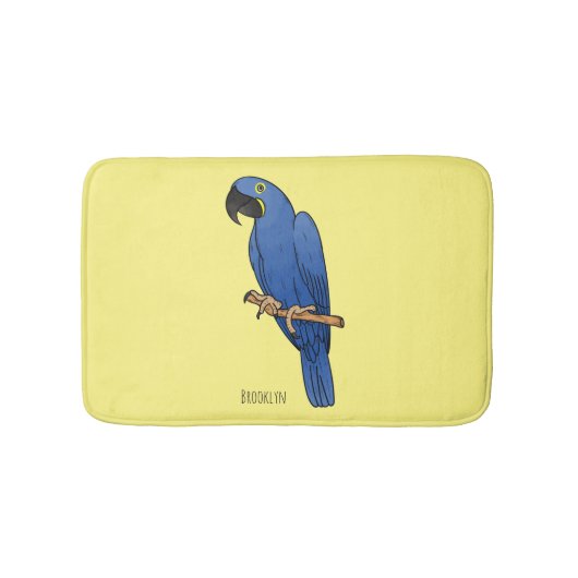 Hyacinth macaw bird cartoon illustration badmat (Voorkant)