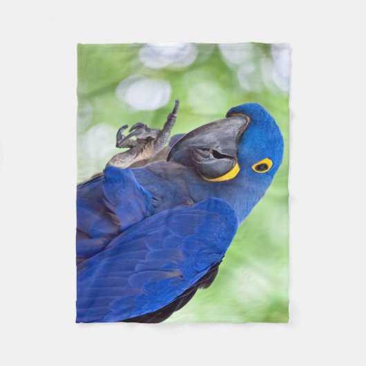 Hyacinth Macaw Bird Fleece Deken (Voorkant)