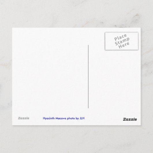 Hyacinth Macaws foto van JLH Briefkaart (Achterkant)