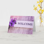 Hyacinth Paars Wood Sign Spring Floral Welcome Kaart (Gele Bloem)