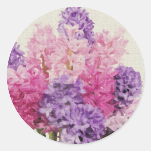 Hyacinth Ronde Sticker (Voorkant)