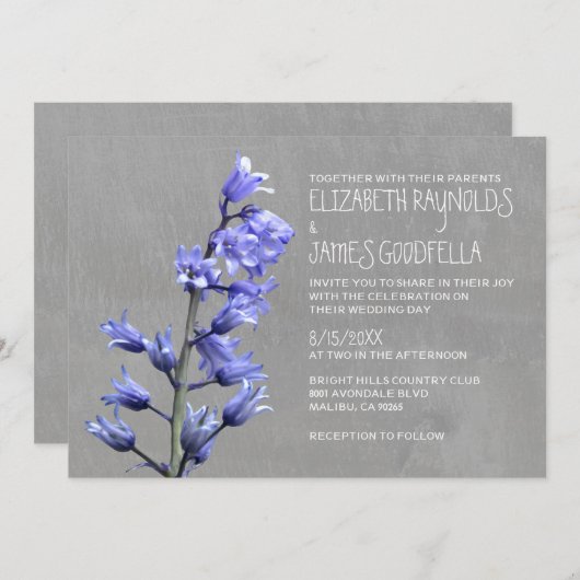 Hyacinth Wedding Invitations Kaart (Voorkant / Achterkant)