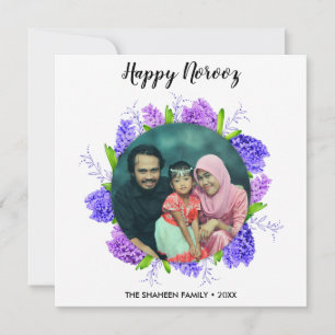 Hyacinth Wreath Happy Norooz nieuwjaarsfotokaart Feestdagenkaart