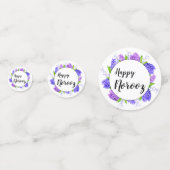 Hyacinth Wreath Happy Norooz Paars nieuwjaar Confetti (Voorkanten)