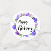 Hyacinth Wreath Happy Norooz Paars nieuwjaar Confetti (Kleine voorkant)