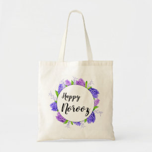 Hyacinth Wreath Paars Happy Norooz nieuwjaar Tote Bag