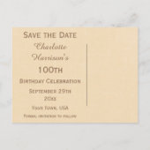 Hyacinths 100th Birthday Bewaar de datum Aankondigingskaart (Achterkant)