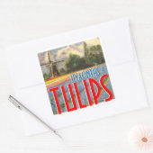 Hyacinths en Tulps Windmill Vierkante Sticker (Envelop)