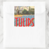 Hyacinths en Tulps Windmill Vierkante Sticker (Tas)