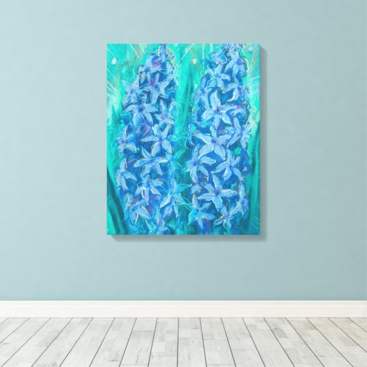 Hyacinths Snellere paasforen Canvas Afdruk (Insitu (Houten vloer))
