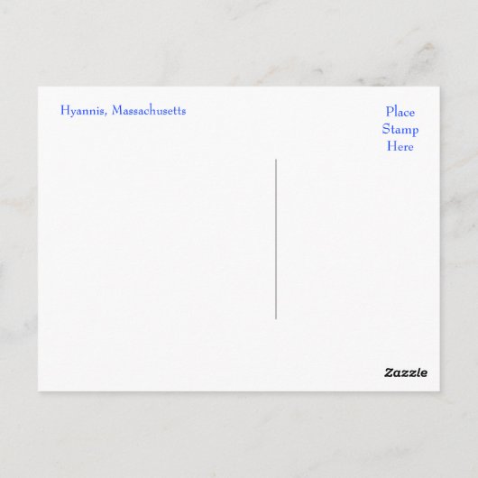 Hyannis Harbour Cape Cod Mass Boats Post Card Briefkaart (Achterkant)