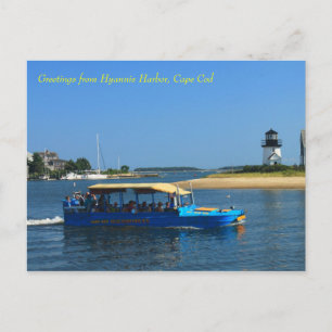 Hyannis Harbour Lighthouse Duck Boat Cape Cod Briefkaart