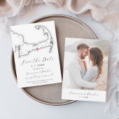 Hyannis MA Cape Cod kaart Zwart-wit bruiloft