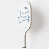 Hyannis MA Kaart Navy Blue Monogram Pickleball Paddle (Links)