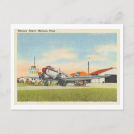 Hyannis Massachusetts Vintage Luchthaven en Vliegt Briefkaart