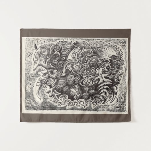 Hybrid Beast (volledig afbeelding) Wandkleed (Voorkant (horizontaal))