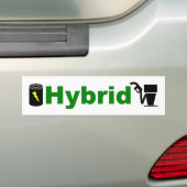 HYBRID groene batterij en pomp Bumpersticker (Op auto)
