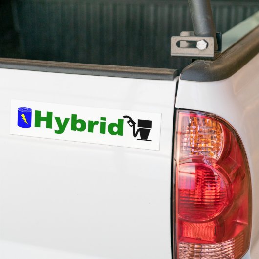 HYBRID groene pomp en batterij Bumpersticker (Op Truck)