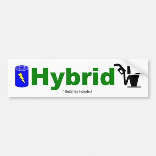 HYBRID kleurrijke pomp en batterij inbegrepen Bumpersticker (Voorkant)