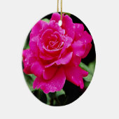 Hybrid Tea Roos "Pink Peace" Witte bloemen Keramisch Ornament (Rechts)