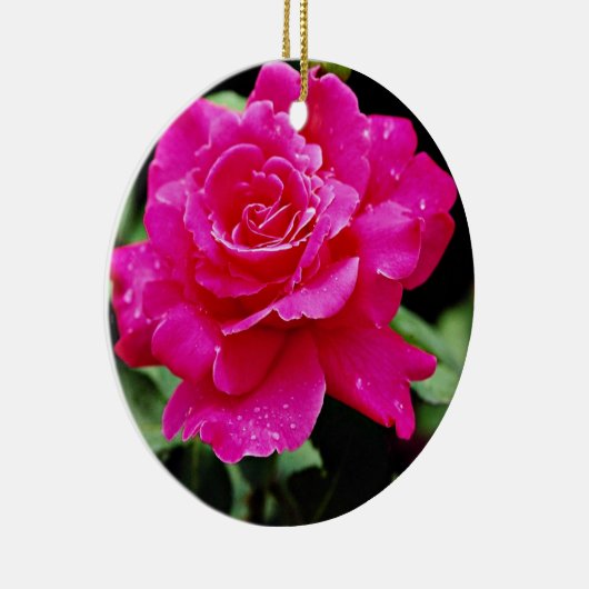 Hybrid Tea Roos "Pink Peace" Witte bloemen Keramisch Ornament (Rechts)