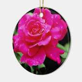 Hybrid Tea Roos "Pink Peace" Witte bloemen Keramisch Ornament (Links)