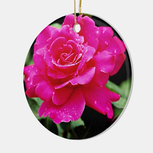 Hybrid Tea Roos "Pink Peace" Witte bloemen Keramisch Ornament (Links)