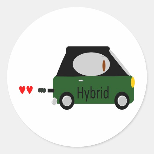 hybride auto ronde sticker (Voorkant)