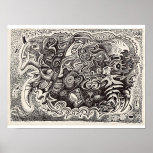 Hybride beastinktekening poster